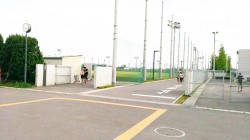 曇天の中の取材